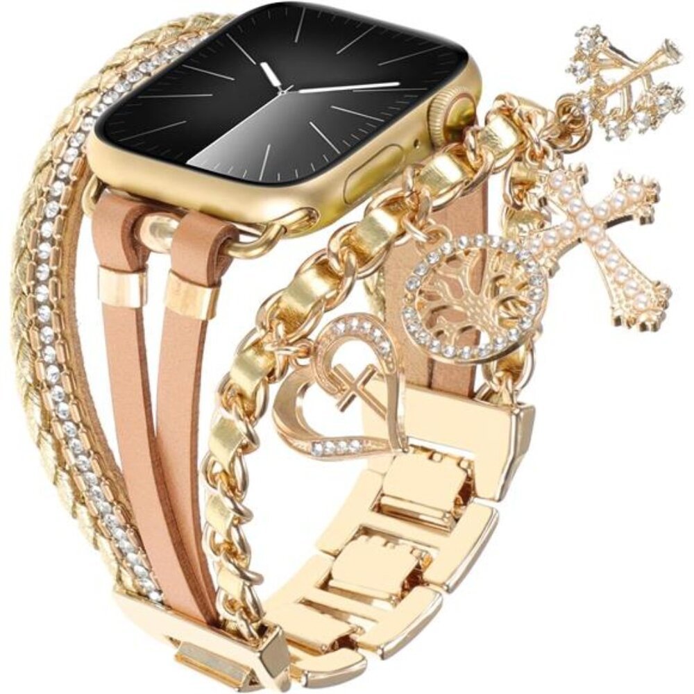 NEW Boho Gold Apple iwatch band with charms